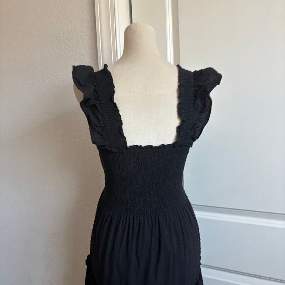 Kourt Calypso Women’s Swiss Dot Tiered Midi Dress Nap Style Black Sz L - Picture 5 of 12
